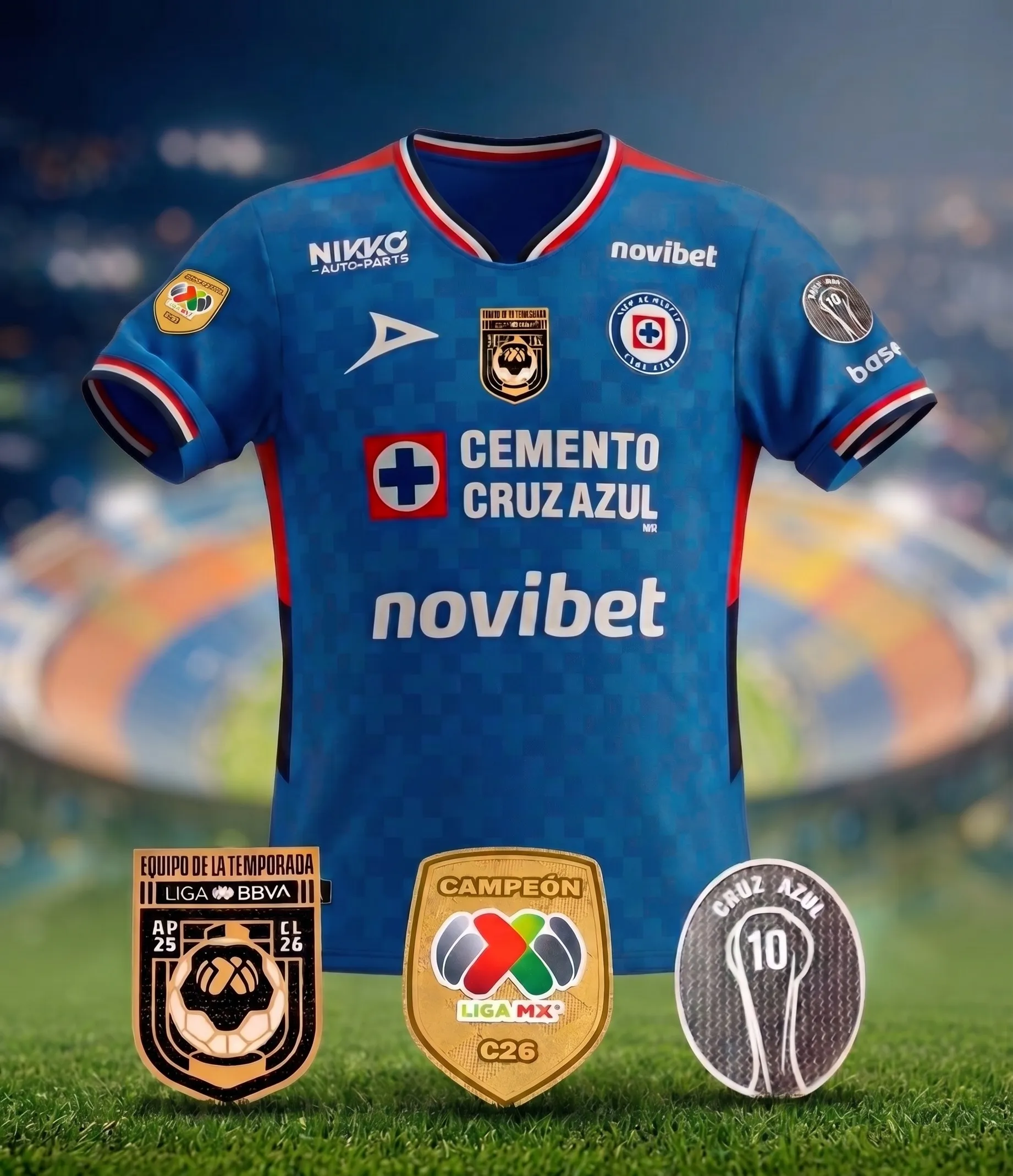 Así quedaría la playera de Cruz Azul con los parches. (Especial Gemini)