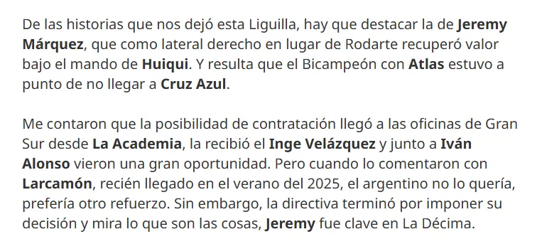 Información de la columna El Francotirador