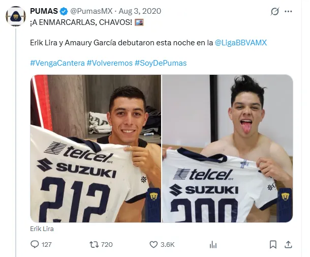 Publicación de los Pumas de la UNAM