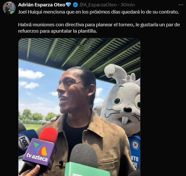 Joel Huiqui habló de su continuidad con Cruz Azul. (X)