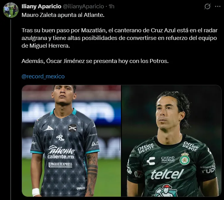 Mauro Zaleta iría de Cruz Azul a Mazatlán. (@ilianyaparicio)