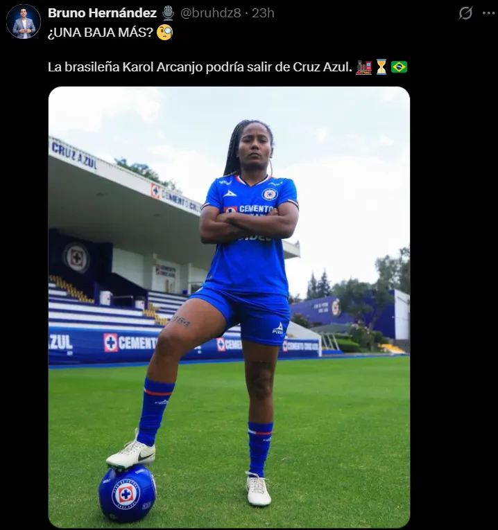 Informan que Karol Arcanjo podría salir de Cruz Azul. (@bruhdz8)
