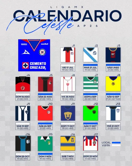 Calendario de Cruz Azul
