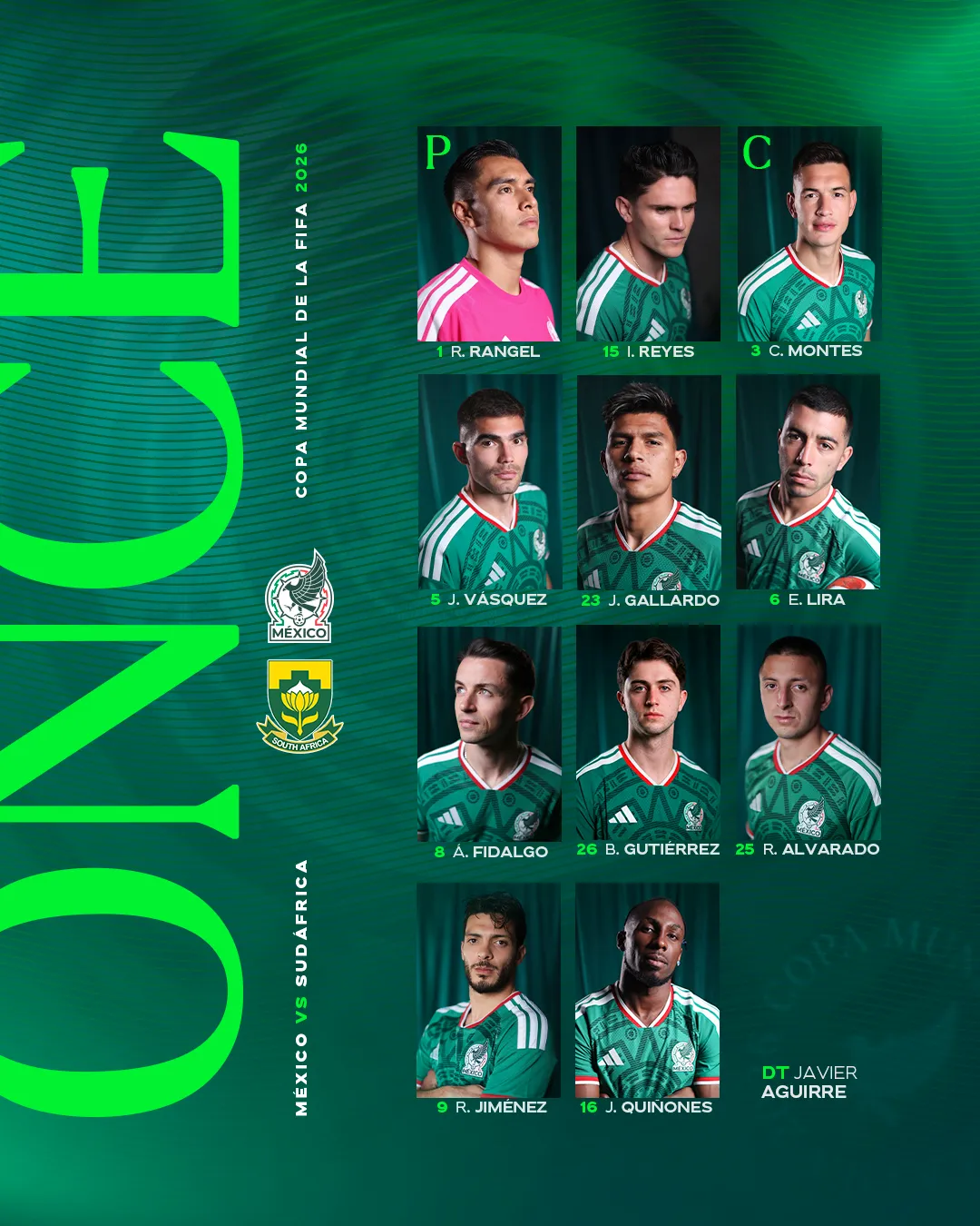 El once titular de la Selección Mexicana. (Oficial México)