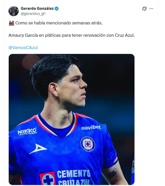 Nuevos detalles sobre la renovación de Amaury García en Cruz Azul (X)