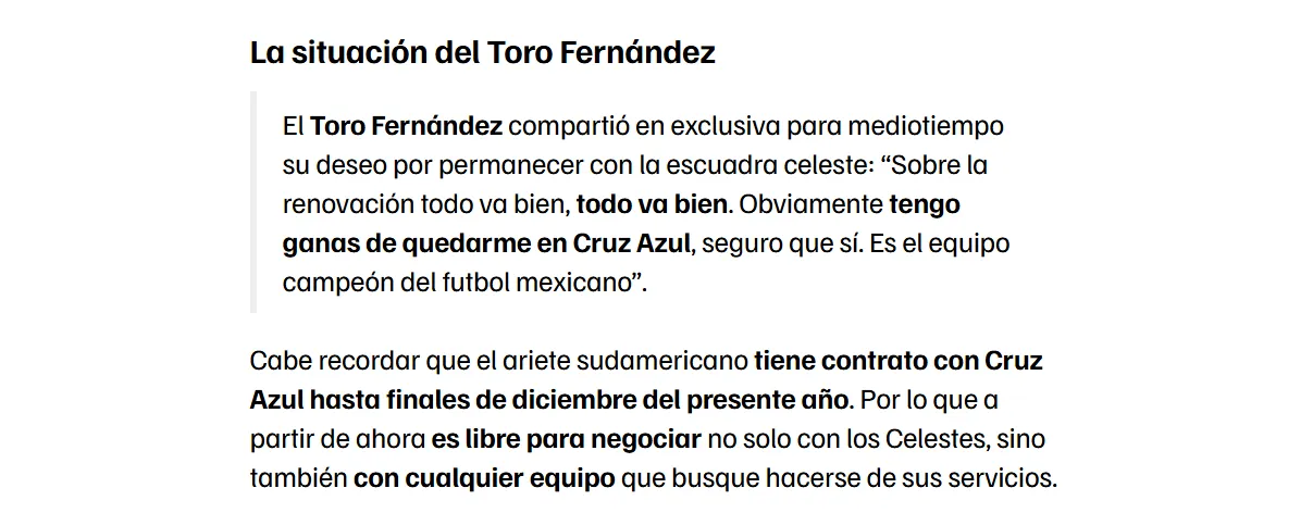 Toro Fernández habló sobre su renovación con Cruz Azul. (Fuente: Mediotiempo)