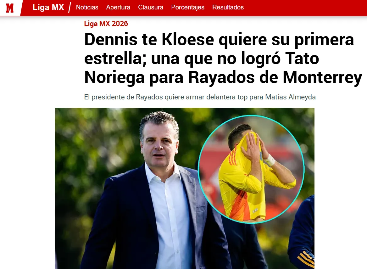 Rafael Santos Borré, apuntado por Rayados. (Captura Marca)