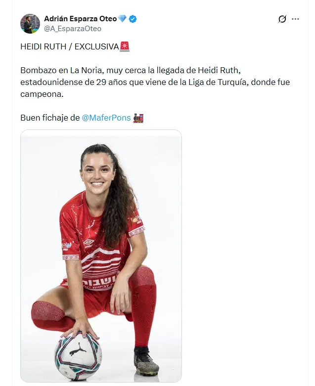 Cruz Azul Femenil apunta al fichaje de Heidi Ruth, campeona en el futbol de Turquía. (Fuente: X)
