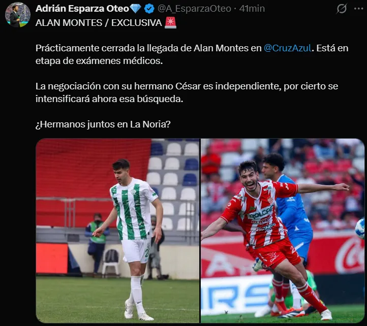 Cruz Azul podría juntar a Alan y César Montes. (@A_EsparzaOteo)