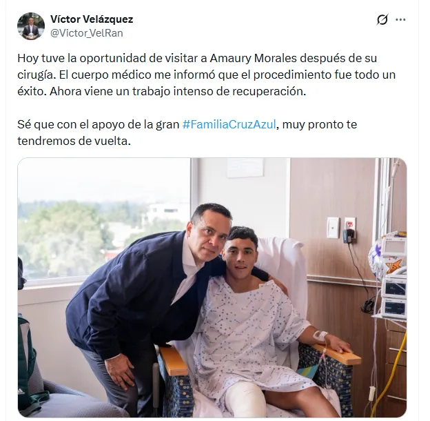 El mensaje de apoyo de Víctor Velázquez a Amaury Morales (X)