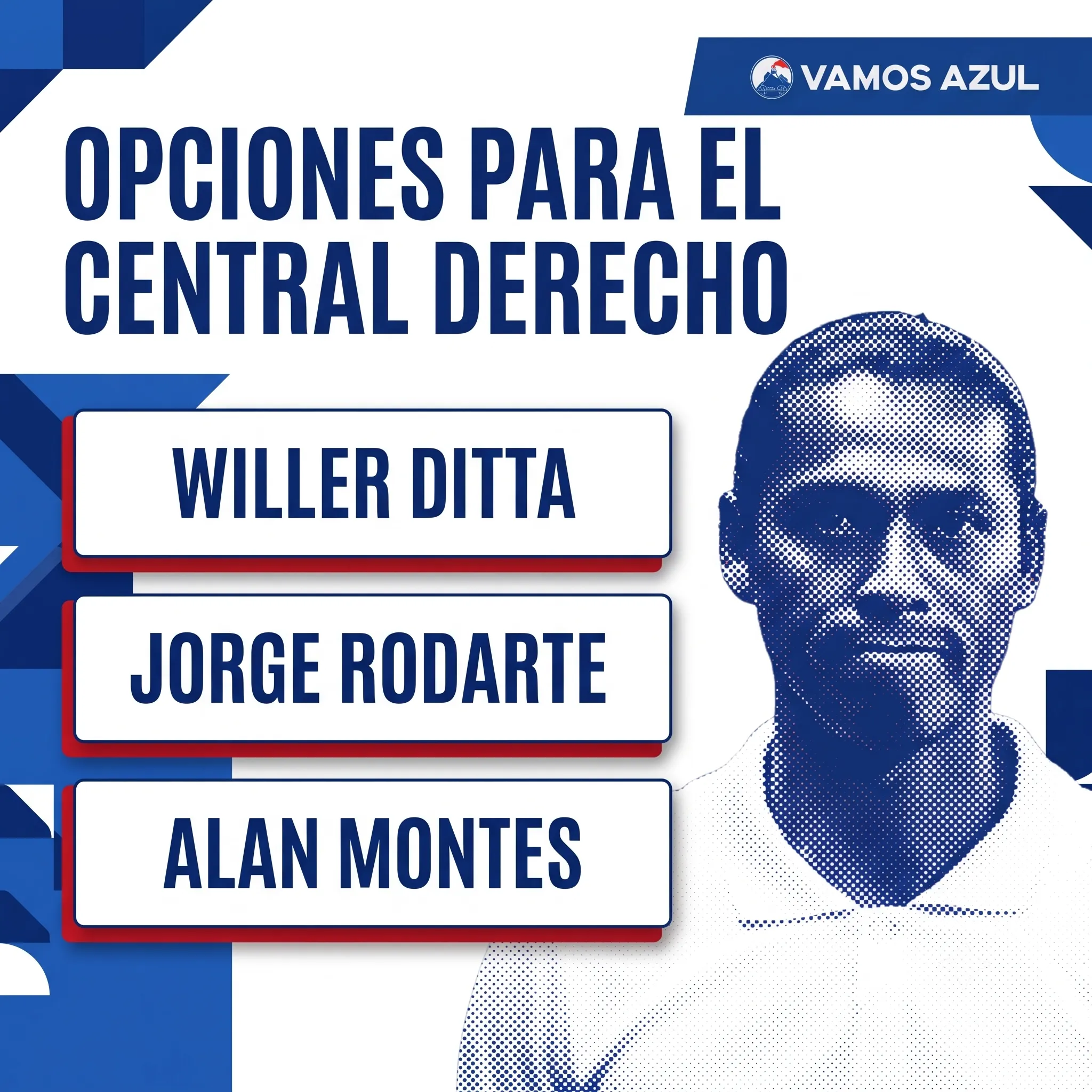 Las opciones que maneja Joel Huiqui para el central derecho en Cruz Azul (elaborado con Google Gemini)