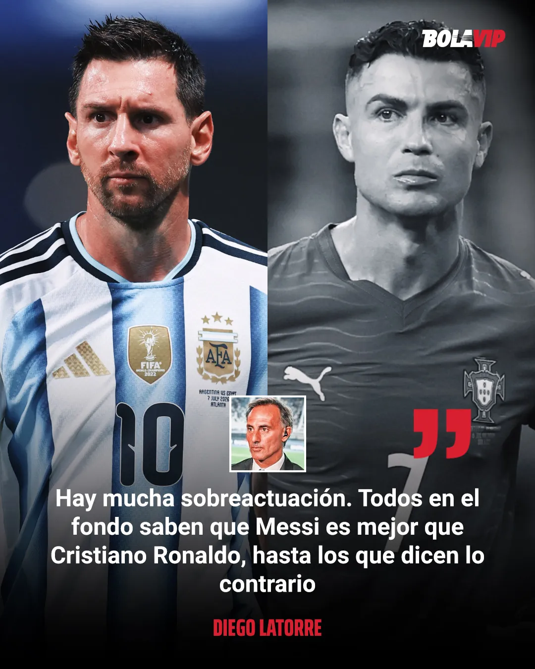 Diego Latorre habló en favor de Messi y destruyó a quienes defienden a CR7. (Bolavip, sitio hermano de Vamos Azul)