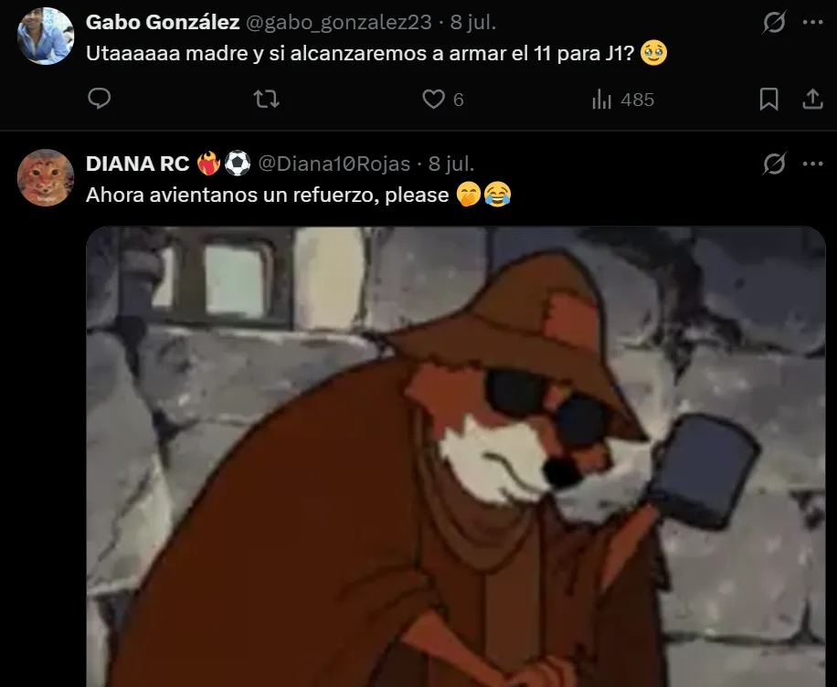 Reacción de aficionados a la salida de Michaela Abam. (X)