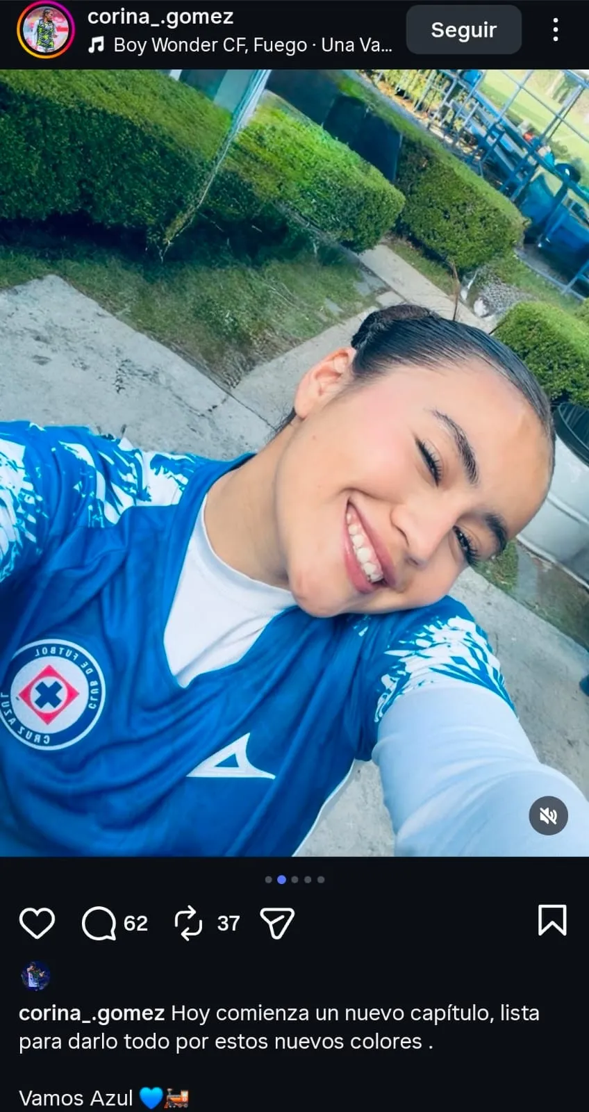 Corina Gómez exhibe su incorporación a Cruz azul Femenil. (@corina_.gomez)