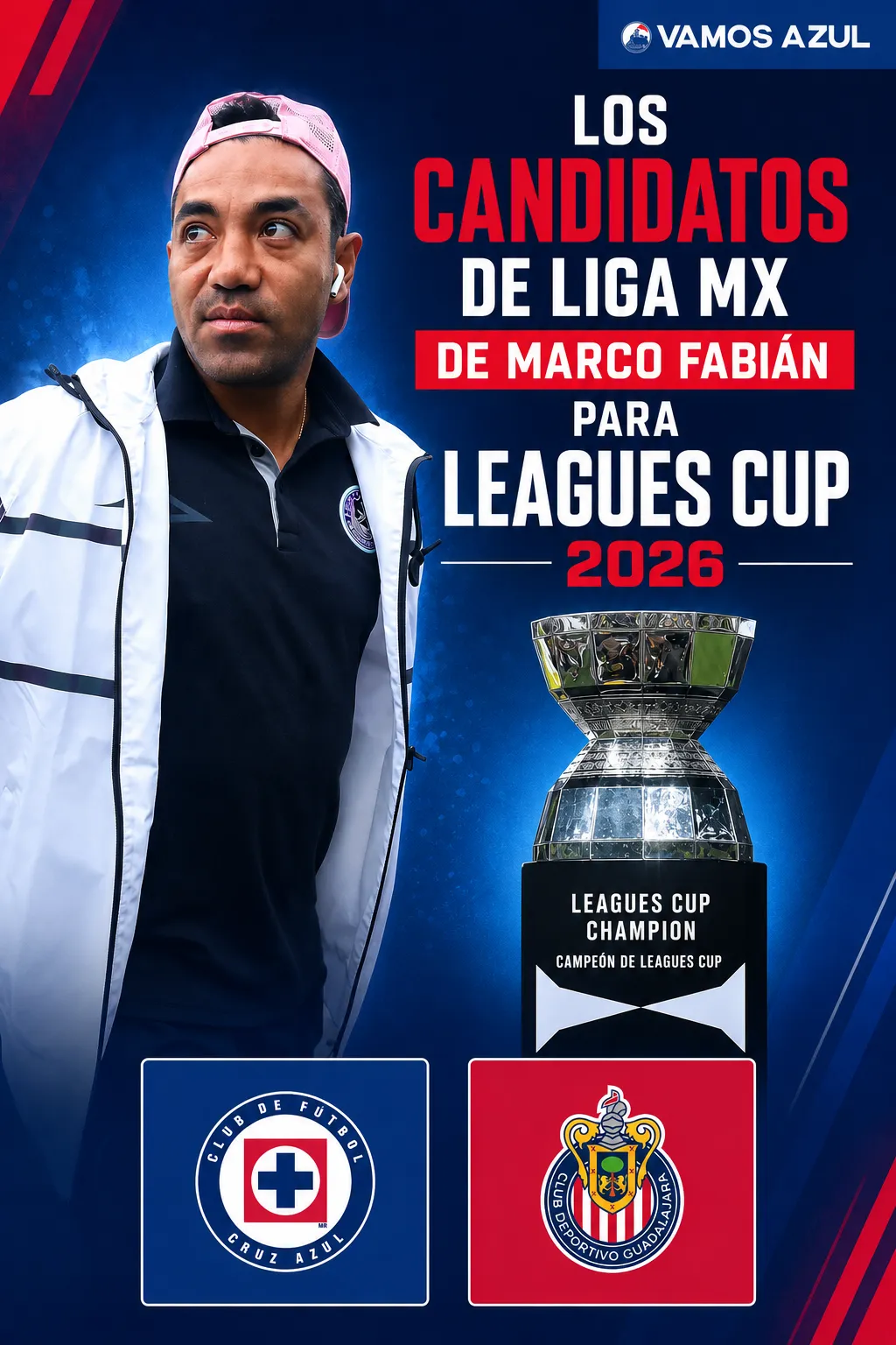 Los candidatos de Liga MX a ganar la Leagues Cup 2026, según Marco Fabián (Vamos Azul / ChatGPT)