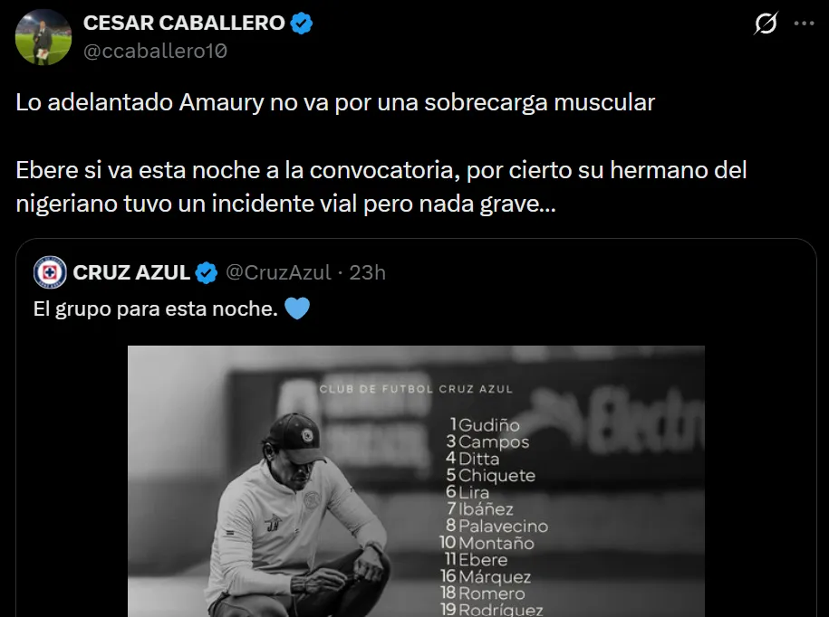 Hermano de Christian Ebere habría tenido un incidente vial. (@ccaballero10)
