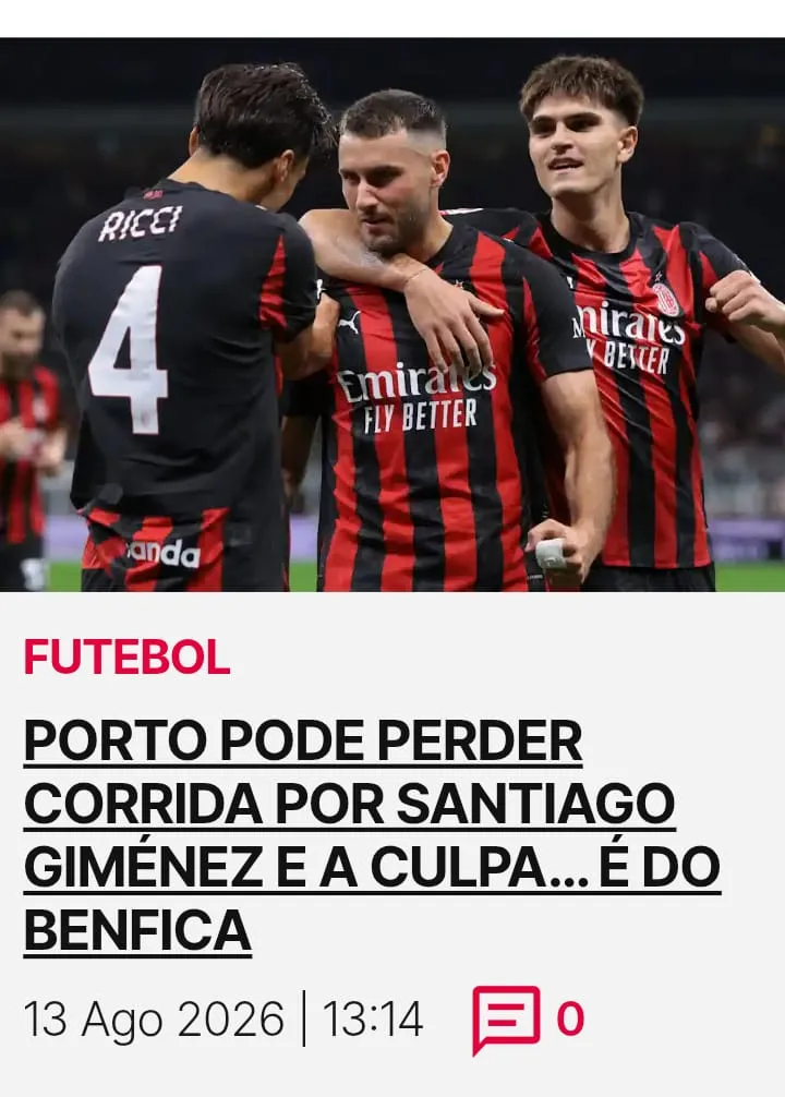 Medios de Benfica se “regocijan” ante la posibilidad de arruinarle fichaje al Porto (Captura glorioso1904.pt)