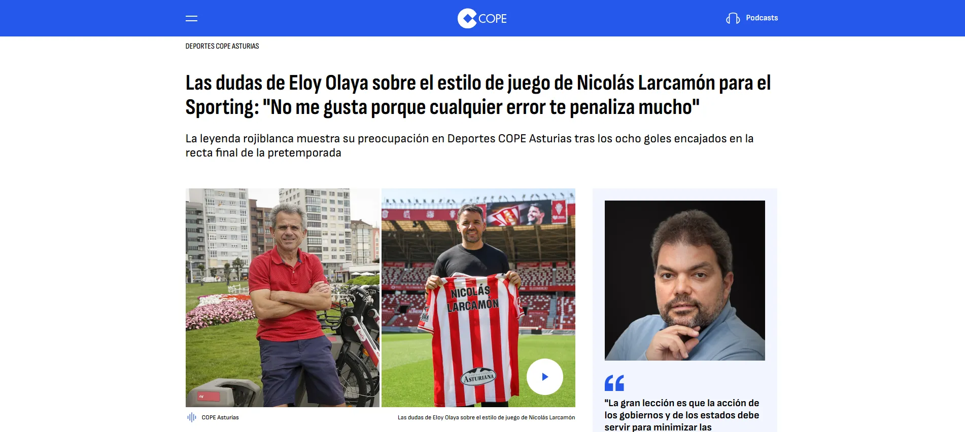 Nicolás Larcamón ya recibe críticas aún sin debutar oficialmente en España. (Fuente: COPE Asturias)