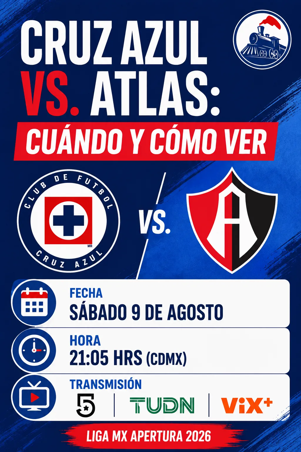 Cuándo, dónde y cómo ver a Cruz Azul vs. Atlas. (Especial Vamos Azul / ChatGPT)