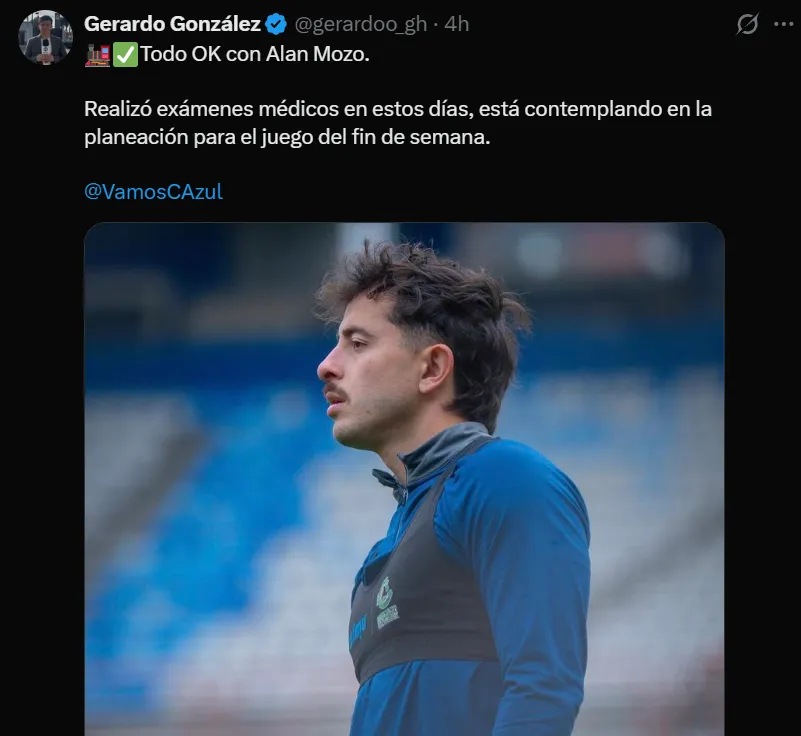 Alan Mozo, contemplado para el Cruz Azul vs. Santos. (@gerardoo_gh)