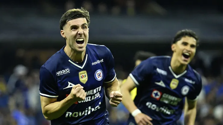 Ciudad de México, 12 de septiembre de 2026. José Paradela en festejo de gol durante el partido correspondiente a la jornada 8 del torneo Apertura 2026 de la Liga BBVA MX, entre la Máquina Celeste del Cruz Azul y las Águilas del América, realizado en el estadio Banorte. Foto: Imago7/ Etzel Espinosa