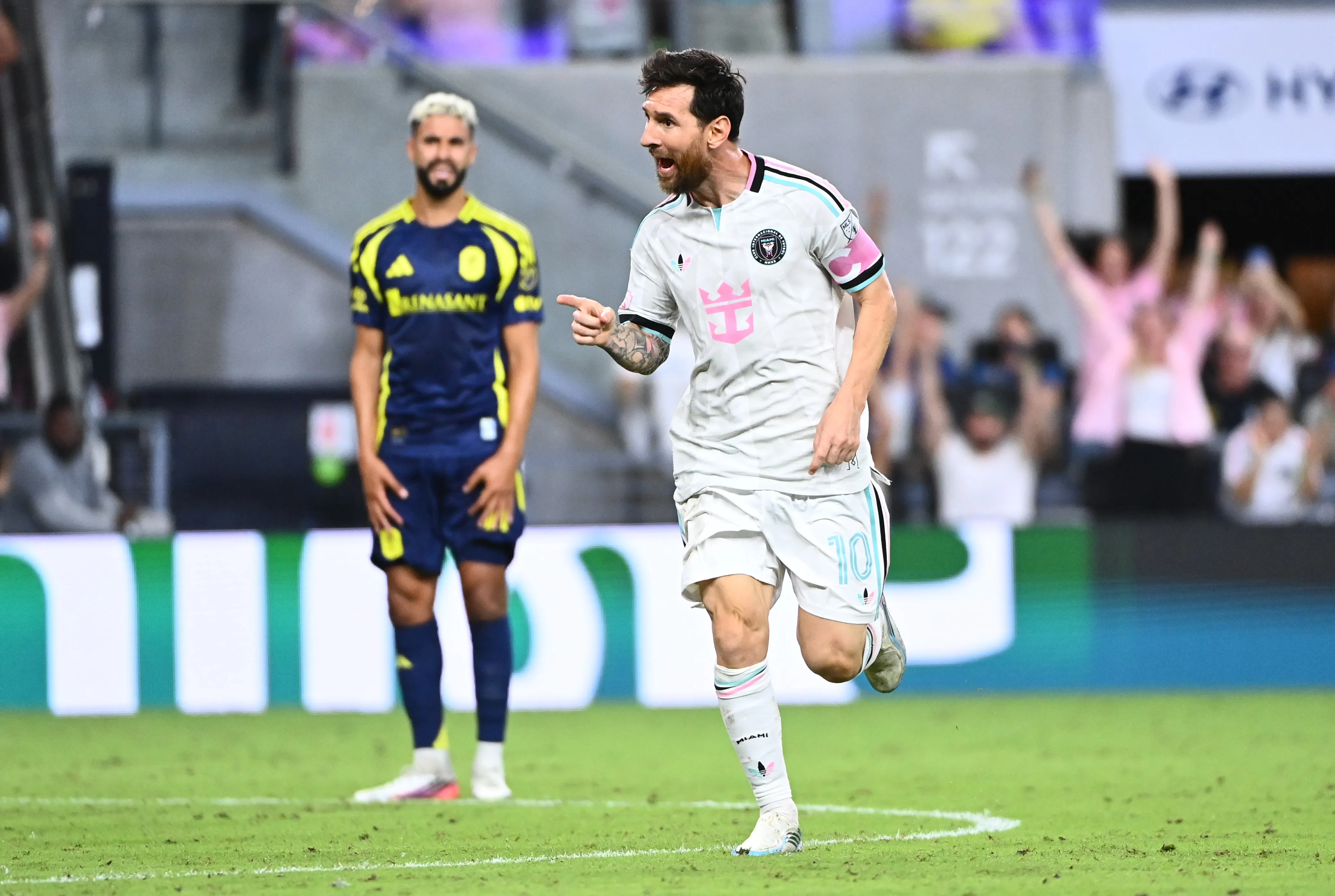 Lionel Messi celebra con Inter Miami ante Nashville, en el último juego antes de Cruz Azul. (Getty)