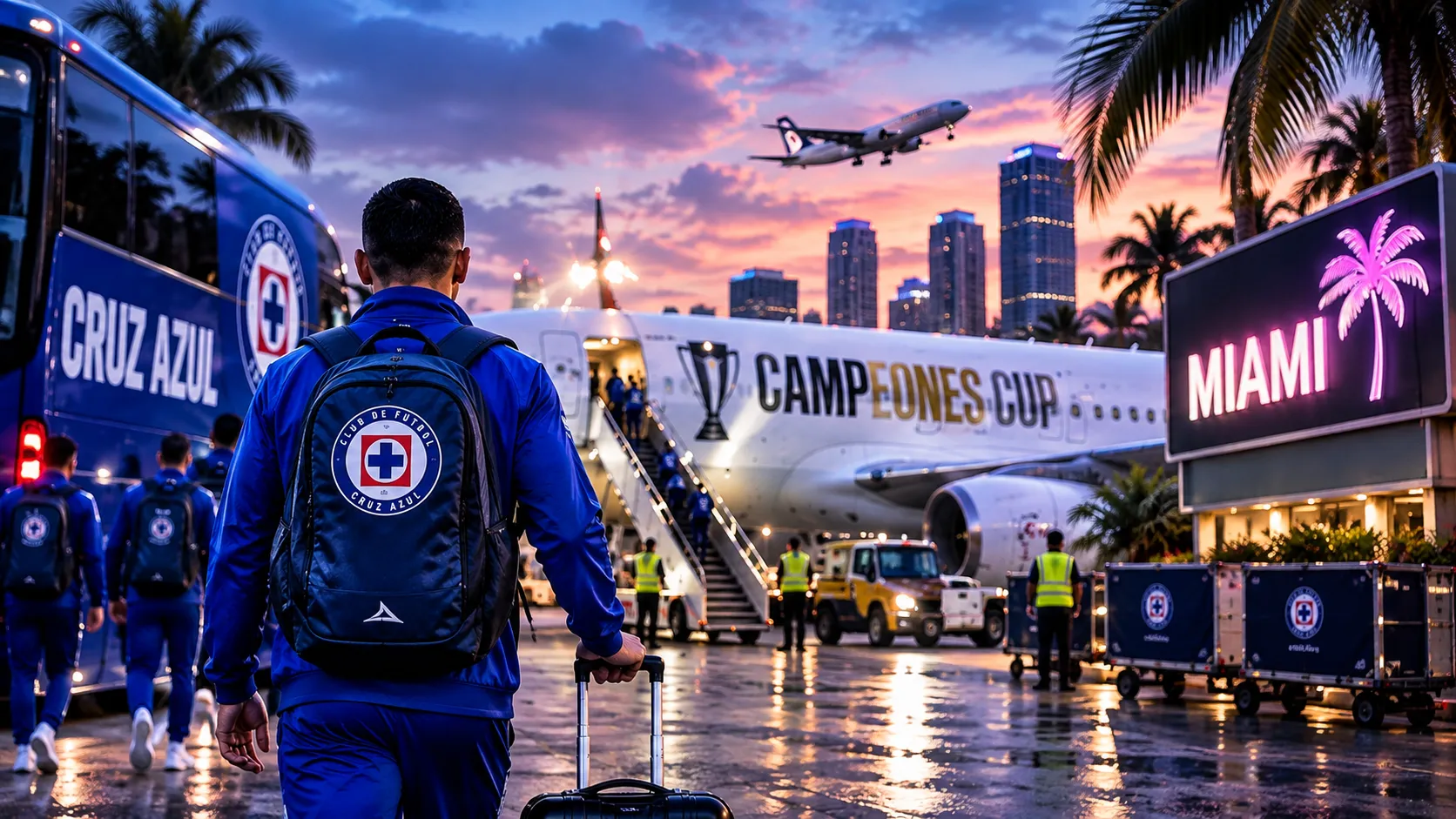 Cruz Azul viajará a Miami este martes por el mediodía y llegarán directo a entrenar (Creado con IA)