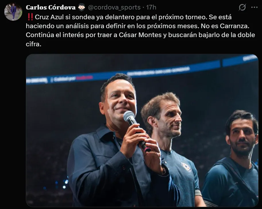 Cruz Azul volvería por César Montes. (@cordova_sports)