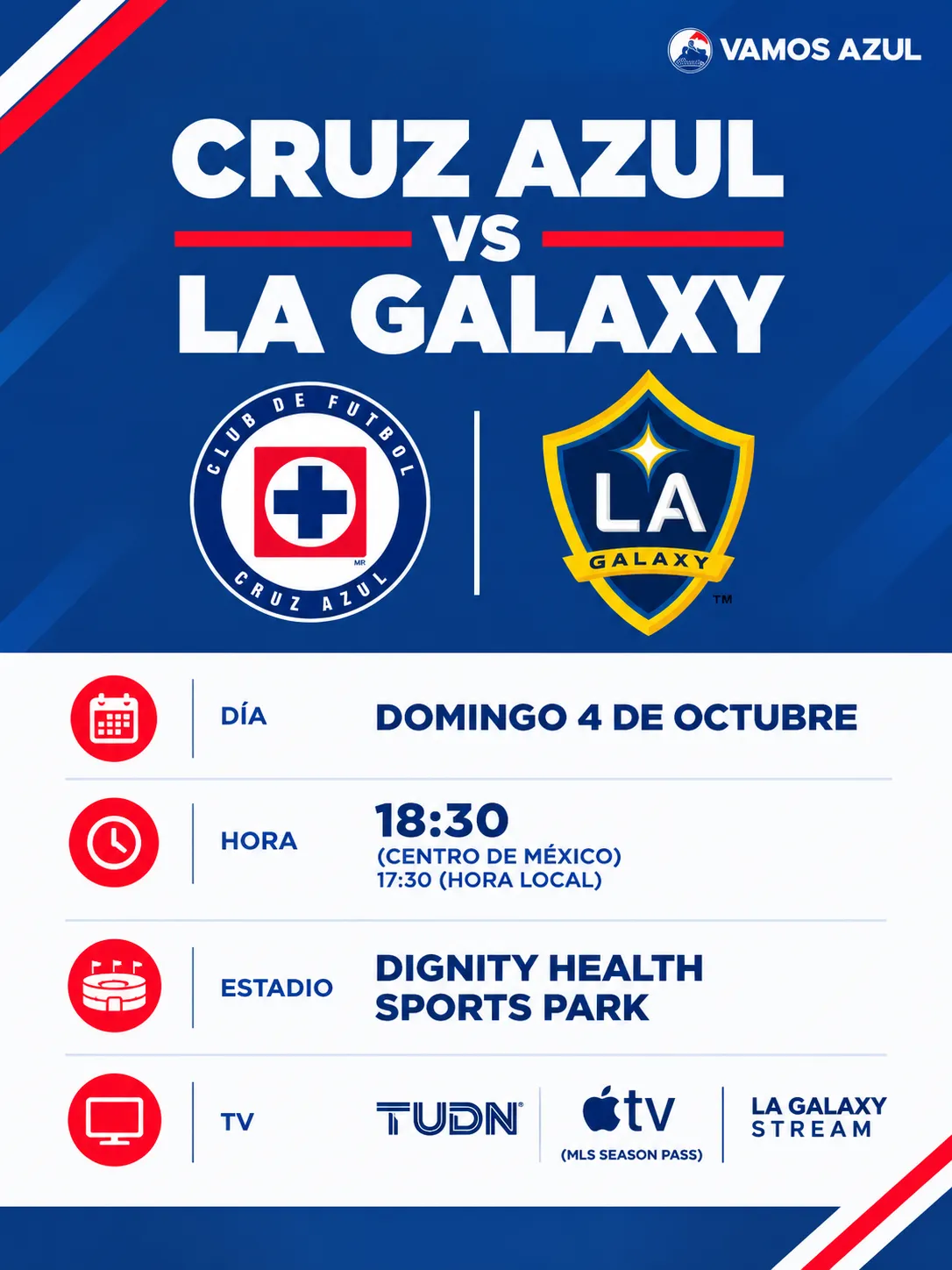 Cruz Azul vs. LA Galaxy: Día, hora y TV. (Especial Vamos Azul)