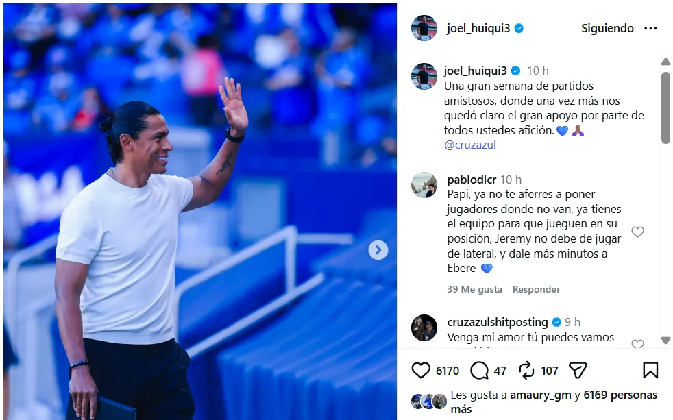 El mensaje de Huiqui tras la gira amistosa y de cara a Pumas (Instagram)