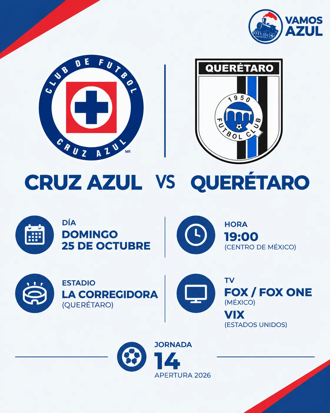 Cruz Azul vs. Querétaro: Día, hora y transmisión de TV. (Especial Vamos Azul)