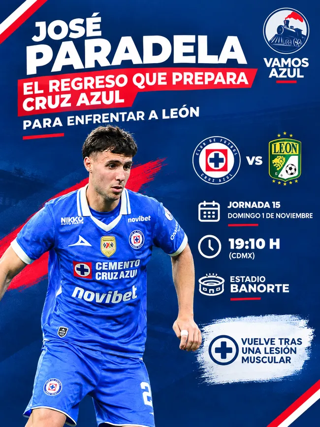 Paradela regresa en Cruz Azul. (Especial Vamos Azul)