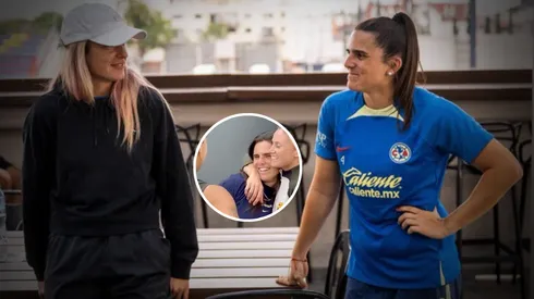 Alexia Putellas y Andrea Pereira en el nido de Coapa.