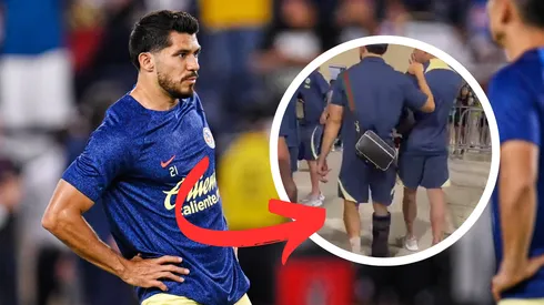 Henry Martín salió del estadio con ayuda de una bota ortopédica