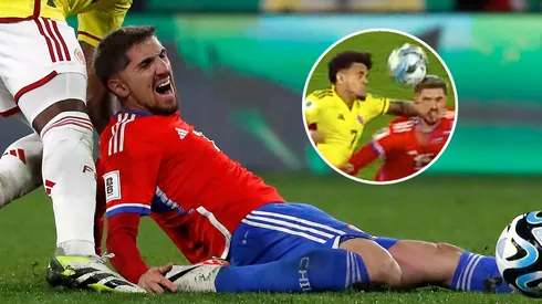 Diego Valdés recibió un codazo de Luis Díaz.