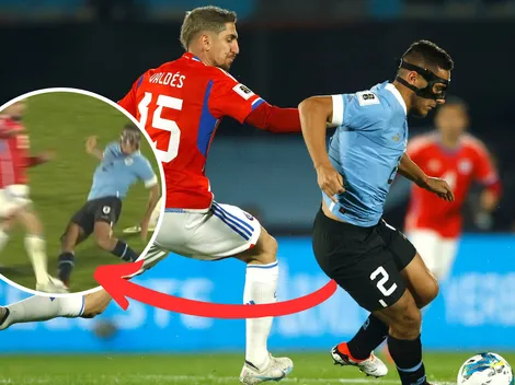 La fuerte entrada de Sebastián Cáceres sobre Diego Valdés