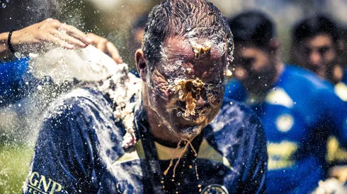 André Jardine recibió pastelazo en Coapa.
