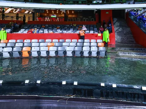 Estadio Azteca sufrió las inclemencias del clima y está inundado