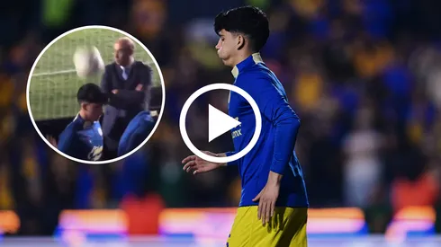 El inesperado balonazo de Javier Aquino a Kevin Álvarez en la final de ida