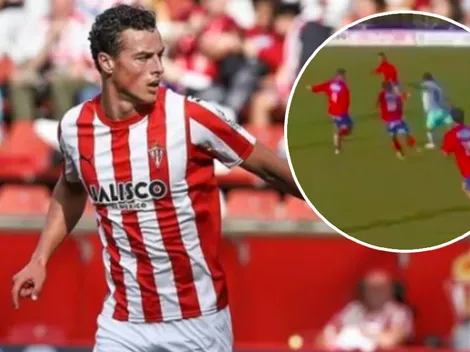 Esteban Lozano se luce con un golazo en la victoria del Sporting de Gijón