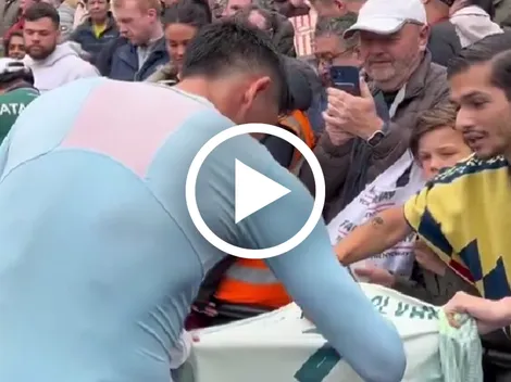 Así atendió Edson Álvarez a un americanista tras el West Ham vs Liverpool en Premier League