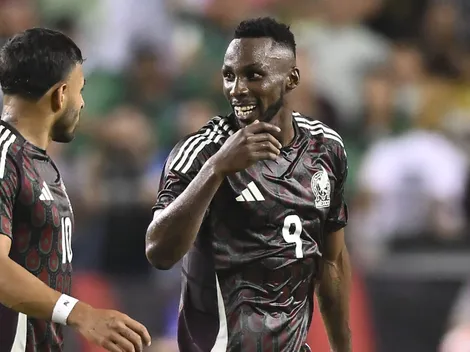 La reacción de Julián Quiñones a su gol con México frente a Brasil