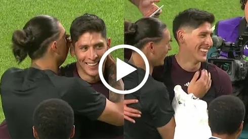 La curiosa platica entre Edson Álvarez y Darwin Núñez al término del México vs Uruguay
