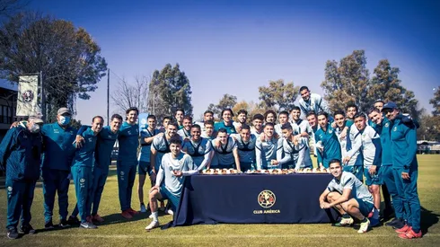 El plantel azulcrema convivió con la rosca de reyes.