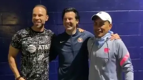 Zague, Solari y Campos estuvieron felices en su encuentro.
