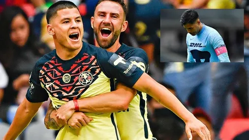 Richard Sánchez en el festejo de su golazo.