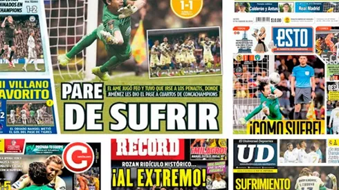 Las portadas de la agónica clasificación de América por penales