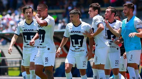 Pumas en el partido ante Toluca.