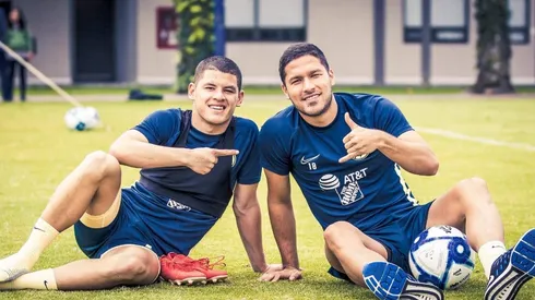 Bruno Valdez y Richard Sánchez en el entrenamiento.