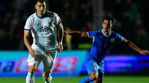 Guido Rodríguez con la Selección Argentina.